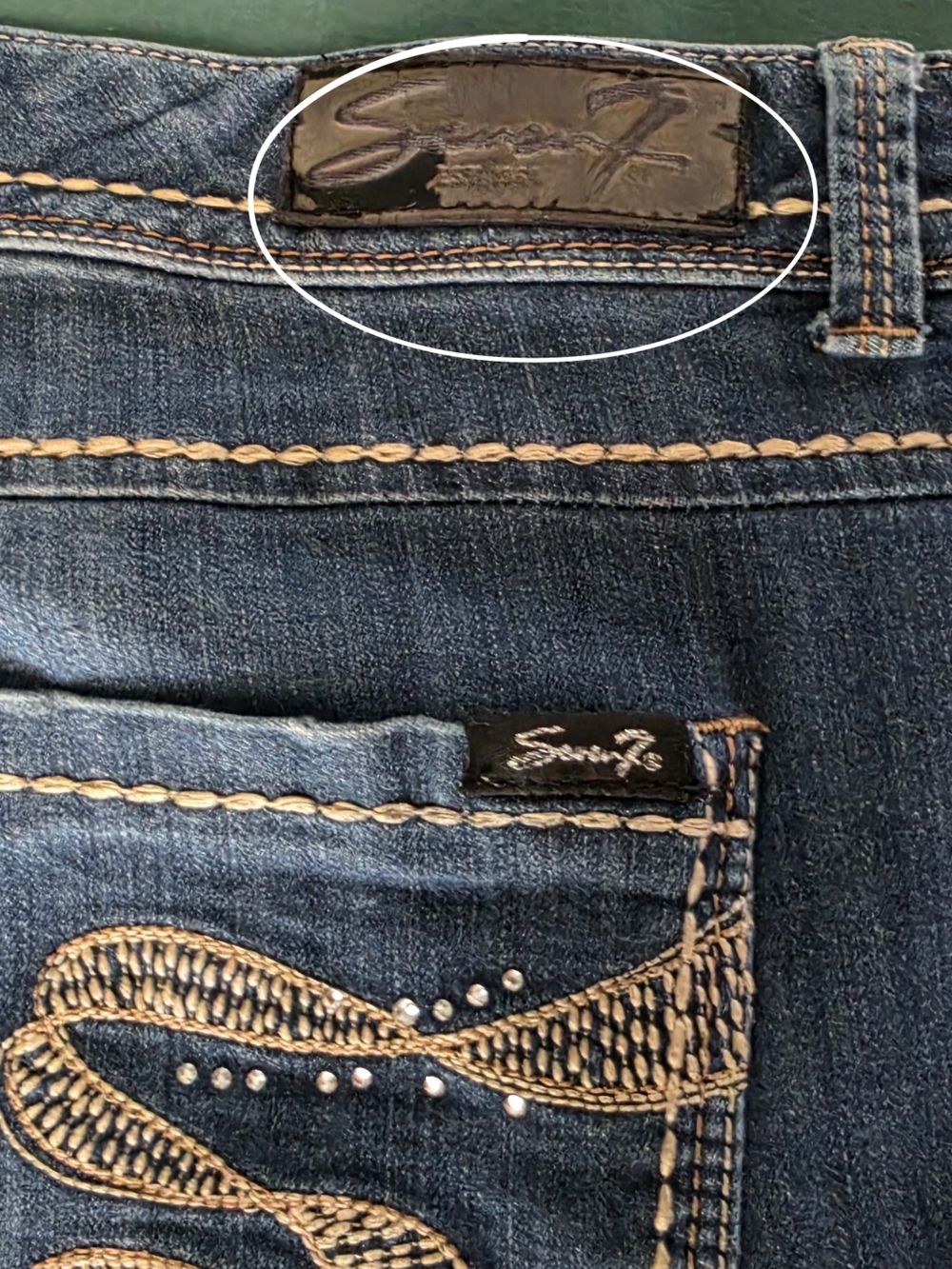 Seven7 Classic Medium Wash Bootcut Blue Jeans Size 18W Good Condition - Picture 13 of 13